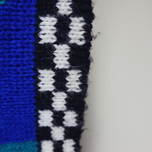 Vtg 80s 90s Colorblock Checkered Colorful Pullover Sweater Size 3X - Picture 2 of 7